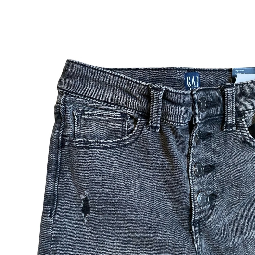 GAP Denim Girls High Rise Ankle Jegging 8 Gray Wash Stretch Skinny Jeans NWT - Picture 2 of 13